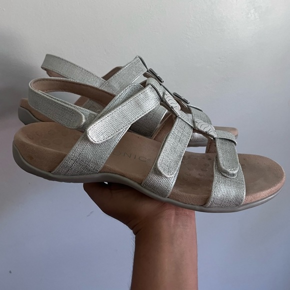 Vionic Metallic Silver Sandals - Picture 3 of 7